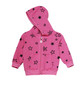 FUCHSIA STARS LONG SLEEVE PRINT HOODED ZIP-UP JACKET