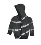 DIAGONAL STRIPES  LONG SLEEVE TIE DYE HOODED ZIP-UP JACKET