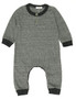 Charcoal Long-Sleeve Henley Onesie