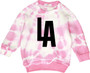 Crewneck Sweater ("LA" with Pink Tie-Dye)
