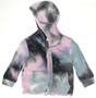 Ruffle-Back Hooded Jacket (Four-Color Tie-Dye)