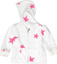 Puff-Shoulder Hooded Jacket (Pink Stars Pattern)