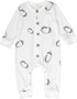 Long-Sleeve Button-Down Onesie (Football Pattern)