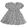 Puff Short-Sleeve Dress (Mini Hearts Pattern)