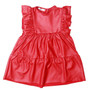 Pleather Ruffle-Sleeve Tiered Dress
