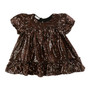 Puff Short-Sleeve Dress (Rose-Gold Sequins)