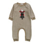 Reversed Raglan Long-Sleeve Onesie (Motorcycle Santa Print)