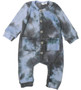Long-Sleeve Onesie with Pockets (Blue-Black Tie-Dye)
