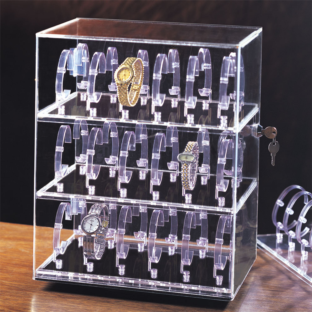 Rotating Revolving Acrylic Watch Display Stand Holds 36 Watches | eBay