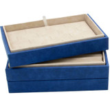 Blue and Beige Stackable Display Trays