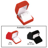 Soft Flocked Velour Earring Box, 1 3/4” x 17/8” x 1 1/2”, Available in Red or Black ~ Sold 12 Pieces Per Pack, $1.27 per piece