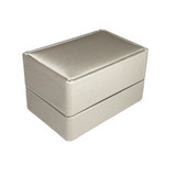 Premium Luna Silver Faux Leather Double Ring Box, 2.87" x 2" x 1.62"H *Price is for 144pcs