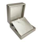 Premium Luna Silver Faux Leather Pendant / EarRing Box, 3.25" x 3.5" x 1.5"H  *Price is for 72 pcs