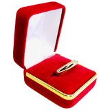 Velvet Ring Box with Gold Trim, 1 7/8” x 2 1/8” x 1 1/2” ,(Choose from various Color)