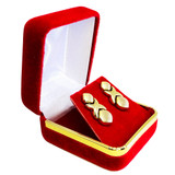 Earring Velvet Box with Gold Trim, 1 7/8'' x 2 1/8'' x 1 1/2''H (Choose from various Color)