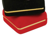 Earring Velvet Box with Gold Trim, 1 7/8'' x 2 1/8'' x 1 1/2''H (Choose from various Color)