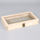 Glass wood Case, 15 1/8" x 8 3/8" x 2 1/4"H