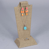 Linen Necklace, Earring ,Ring Display,4 1/8" x 3" x 9 1/8"H,(Choose from various Color)