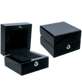 Glossy Black Wood Boxes with Button