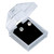 Crystal clear earring box, 1 7/8" x 1 7/8" x 1 7/8"H