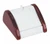1-Pair Earring White Faux Leather with Rosewood Trim Display, 2 7/8" x 3" x 1 5/8"H