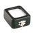 Glass top Black Faux Leather Metal Gem Box, 2 " x 2 3/8" x 1"H, Double Sided Foam( White,Black)