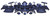 Steel Blue Faux Leather with Black Trim 57-Piece Display Set 67.25" x 7.75" x 16"H (SET42-R88)