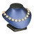 Steel Blue Necklace Display Bust with Black Leatherette Trim (ND-312-R88)
