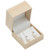 Wood Finish Padded Burlap Inset Top Earring Box 2" x 2" x 1.62"H