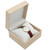 Wood Finish Padded Burlap Inset Top Watch Pillow Box 4.5" x 4.25" x 2.75"H (JU9W-N3)