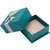 Pacific Teal Ring-Earring-Pendant-Necklace Combination Box Features a Silver Bow and Grey Suede Interior - 12 Pcs Per Pack