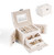 White Faux Leather Jewelry Storage Box Organizer with Mirror & Drawers White Faux Leather Jewelry Storage Box Organizer with Mirror & Drawers