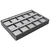 Steel Grey and Black Faux Leather 15 Pair Earring Display Tray with Removable Tabs – Stackable Jewelry Showcase Insert