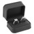 Plush Soft Faux Leather Double Ring Box 3" x "2.25" x 1.75"H (JLR5-BK)