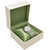 Watch Pillow Box Paradiso Exterior and Pistachio Green Satin Interior 4.5" x 4.25" x 2.75"H