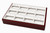 12-Section Earring Display Tray – White Faux Leather with Glossy Rosewood Trim – 9" x 6" 12-Section Earring Display Tray – White Faux Leather with Glossy Rosewood Trim – 9" x 6"