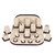 Display set (beige leather,brush brown trim),18pcs,11x11x5"H