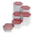 6-Pieces Hexagon Set, 4" Diag., 1.25"~6.25"H, Rosewood Top
