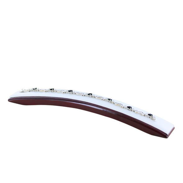 Bracelet Ramp,White Leather with Rosewood Base, 9" x 1 1/8" x 7/8"H