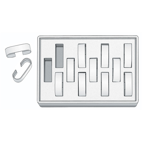 Steel Grey and Black Faux Leather Watch Display Tray with 12 Removable Bendable Collars