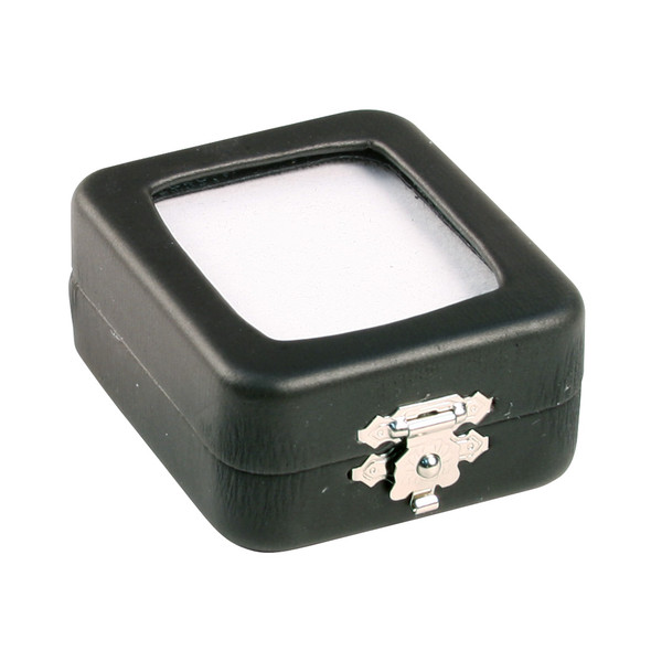 25 Glass top Square Gem Jars Box Black Gemstones Coin White/Black Foam 1 1/16" 