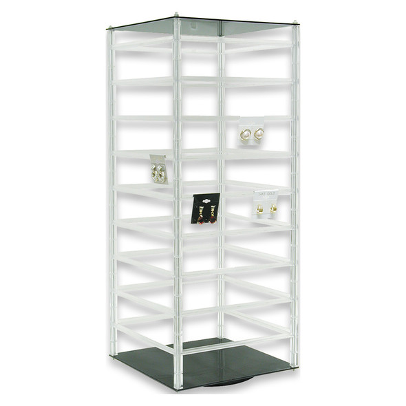 Acrylic Rotating Countertop Display Case with LED Lights - Eds Box