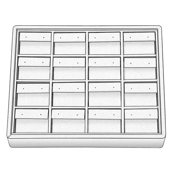 Stackable Earring Tray,   9” W x 7 1/4” D x 1 7/8” H