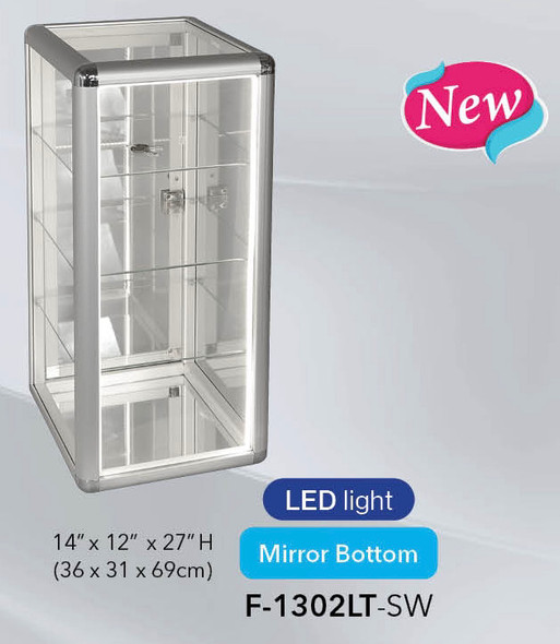 Acrylic Rotating Countertop Display Case with LED Lights - Eds Box