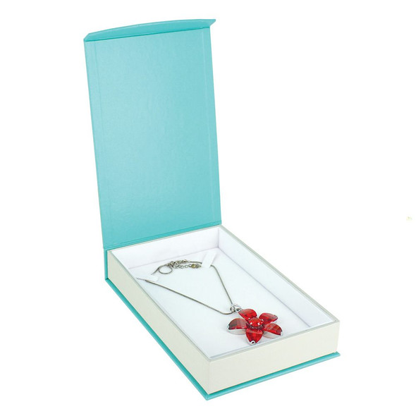 Fancy Magnetic Flap Necklace Box,  4.62" x 7.5" x 1.37"H (HD7V-Color)