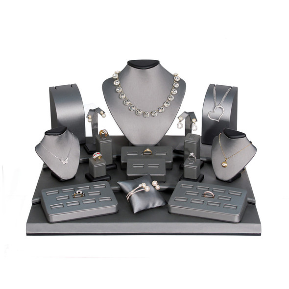 19-Piece Steel Grey Jewelry Display Set  19.25" x 17" x 10.6"H (SET79-87R)