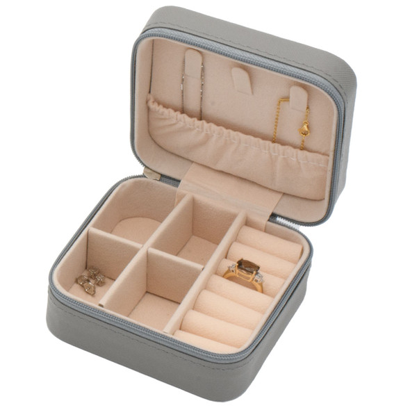 Grey Travel Jewelry Box