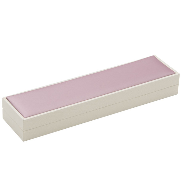 Bracelet Watch Box with Paradiso Exterior and Lilac Pink Satin Interior, 8.62" x 2.12" x 1.12"H