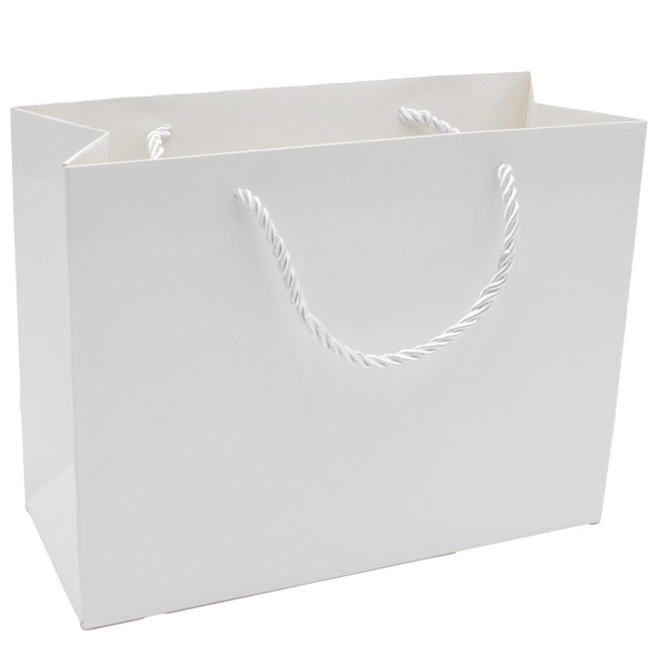 Paper Tote Gift Bag White Color with Rope Handles - 20 Pieces per Pack - Choose a Size