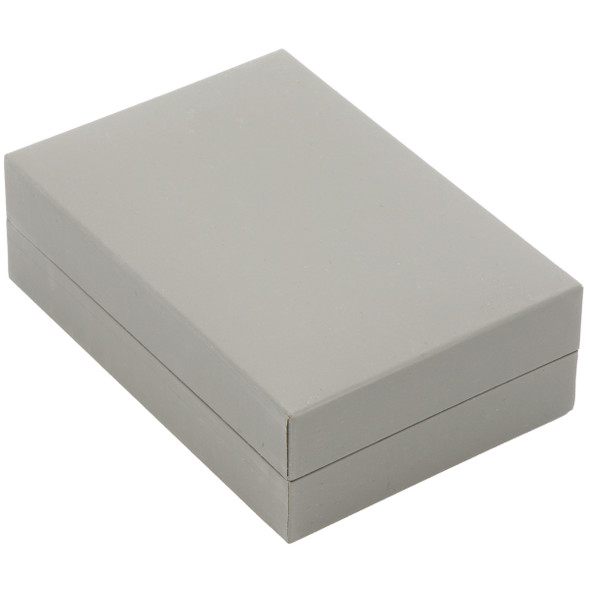 Earring Pendant Charm Box Features a Grey Suede Interior with Matching Grey Matte Exterior - 12pcs per pack